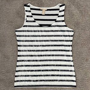 Banana Republic Petitie Navy & White Sequins Tanktop
